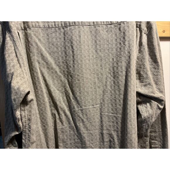 Va Bene Vintage Men’s L Gray Check Long Sleeve Button Down Cotton Shirt - Picture 13 of 14